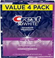 Crest 3D white toothpaste advanced luminous mint teeth whitening toothpaste